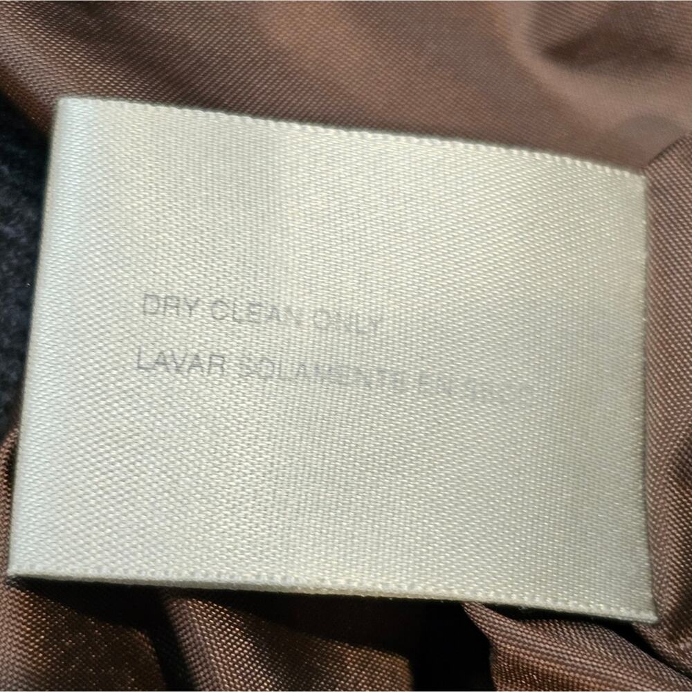 Jacqueline Ferrar Button Up Mid Length Lined Coat Brown Velour Collar Large - Picture 6 of 8